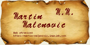 Martin Malenović vizit kartica